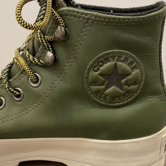 CONVERSE Chuck Taylor Lugged All Star High Top Sneaker Army Green Size 7.5 - Picture 6 of 13